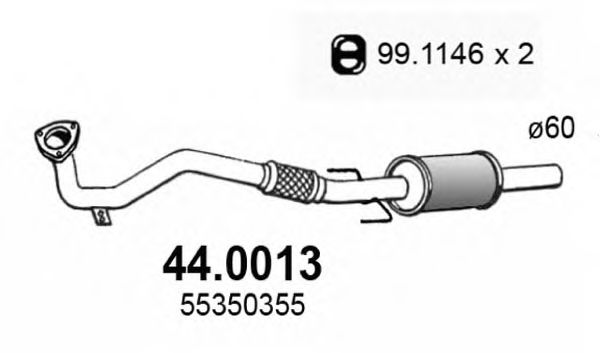 ASSO 440013 Катализатор для SAAB
