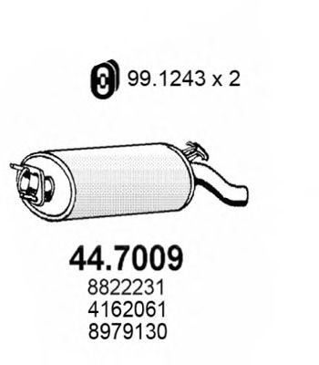 ASSO 447009 Глушитель выхлопных газов для SAAB