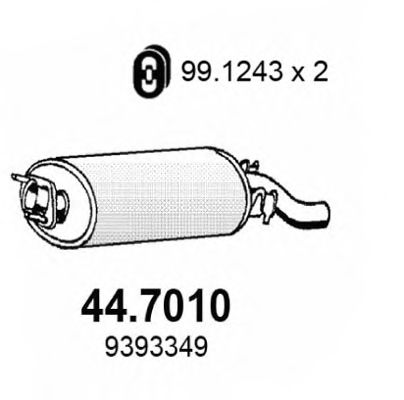 44.7010 ASSO Глушитель выхлопных газов конечный 44.7010 ASSO Глушитель выхлопных газов конечный