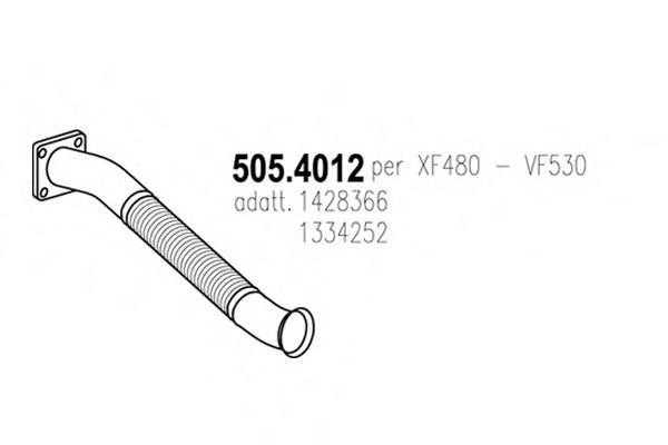 ASSO 5054012 Гофра глушителя для DAF