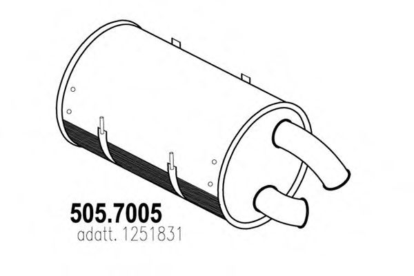 ASSO 5057005 Глушитель выхлопных газов для DAF