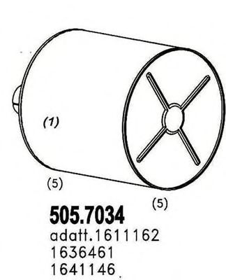 ASSO 5057034 Глушитель выхлопных газов для DAF