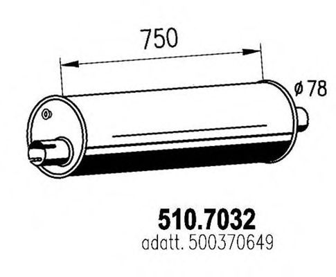 ASSO 5107032 Глушитель выхлопных газов для IVECO