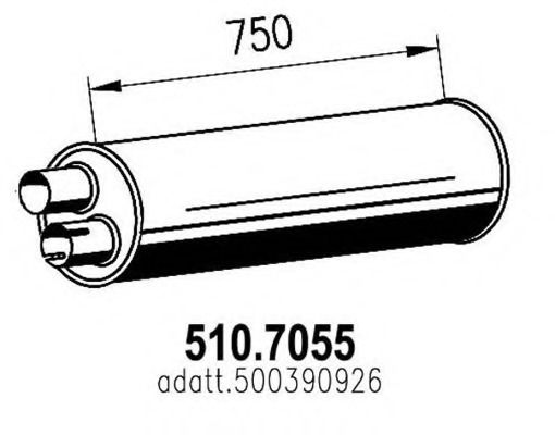 ASSO 5107055 Глушитель выхлопных газов для IVECO