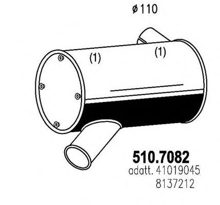 ASSO 5107082 Глушитель выхлопных газов для IVECO