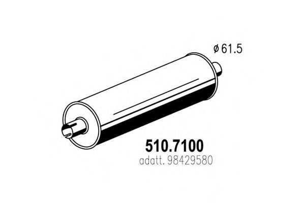 ASSO 5107100 Глушитель выхлопных газов для IVECO