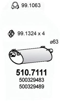 ASSO 5107111 Глушитель выхлопных газов для IVECO