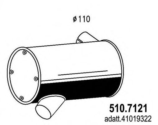 ASSO 5107121 Глушитель выхлопных газов для IVECO