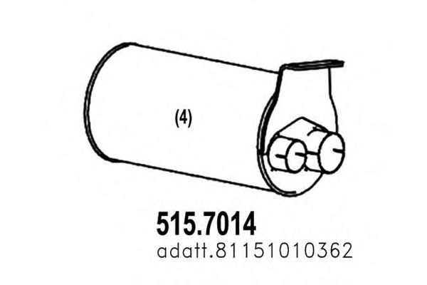 ASSO 5157014 Глушитель выхлопных газов для MAN