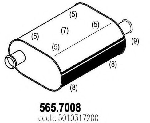 ASSO 5657008 Глушитель выхлопных газов для RENAULT TRUCKS