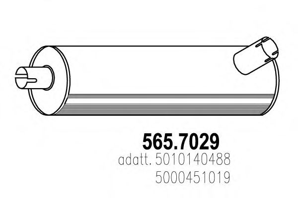 ASSO 5657029 Глушитель выхлопных газов для RENAULT TRUCKS