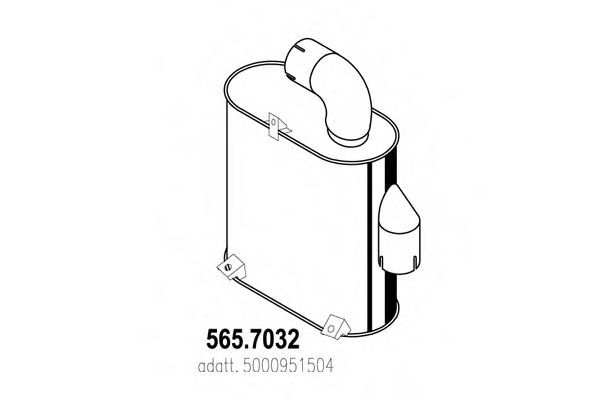 ASSO 5657032 Глушитель выхлопных газов для RENAULT TRUCKS