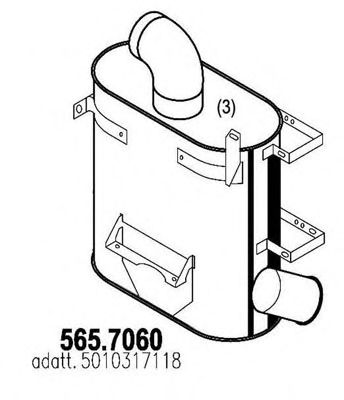 ASSO 5657060 Глушитель выхлопных газов для RENAULT TRUCKS