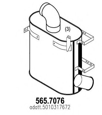 ASSO 5657076 Глушитель выхлопных газов для RENAULT TRUCKS