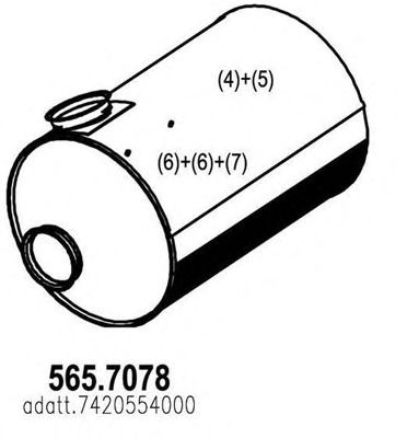 ASSO 5657078 Глушитель выхлопных газов для RENAULT TRUCKS