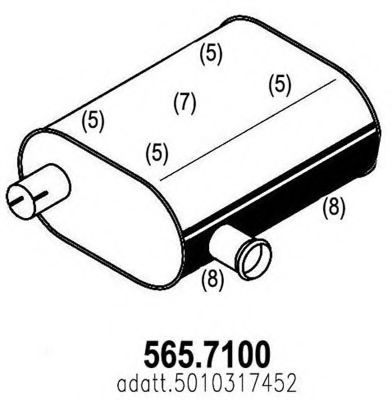 ASSO 5657100 Глушитель выхлопных газов для RENAULT TRUCKS