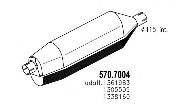 ASSO 5707004 Глушитель выхлопных газов для SCANIA
