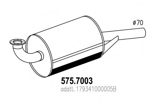 575.7003 ASSO Средний / конечный глушитель ОГ 575.7003 ASSO Средний / конечный глушитель ОГ