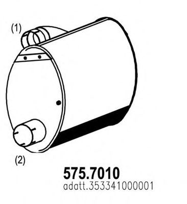 575.7010 ASSO Средний / конечный глушитель ОГ 575.7010 ASSO Средний / конечный глушитель ОГ