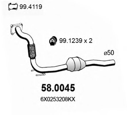 ASSO 580045 Катализатор для SEAT