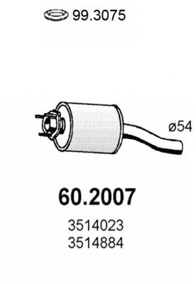 ASSO 602007 Глушитель выхлопных газов для VOLVO 940