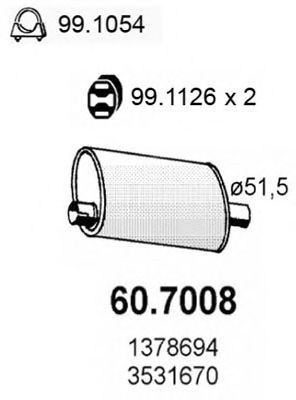 ASSO 607008 Глушитель выхлопных газов для VOLVO 940 2 универсал (945)