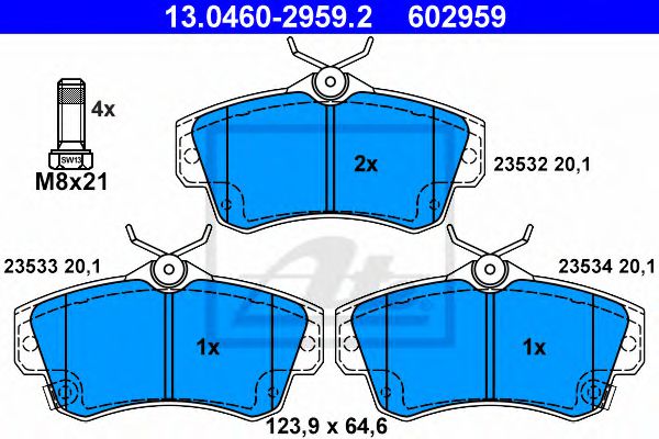 ATE 13046029592 Тормозные колодки ATE для CHRYSLER