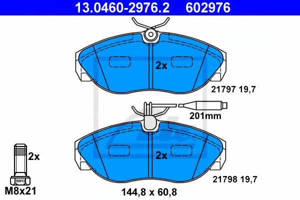 ATE 13046029762 Тормозные колодки ATE для FIAT