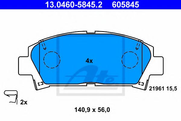 ATE 13046058452 Тормозные колодки ATE для TOYOTA