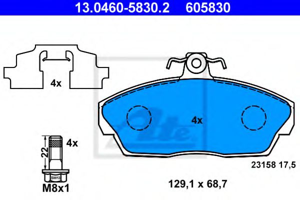 ATE 13046058302 Тормозные колодки ATE для LAND ROVER