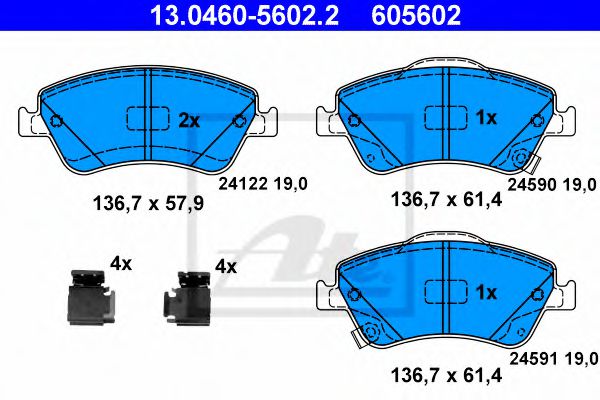 ATE 13046056022 Тормозные колодки ATE для TOYOTA