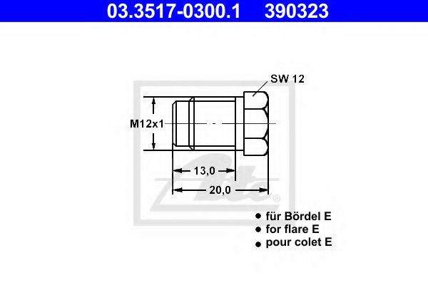 ATE 03351703001 Ремкомплект тормозного цилиндра ATE для RENAULT