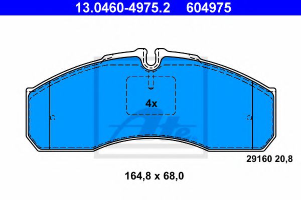 ATE 13046049752 Тормозные колодки ATE для MERCEDES-BENZ SPRINTER