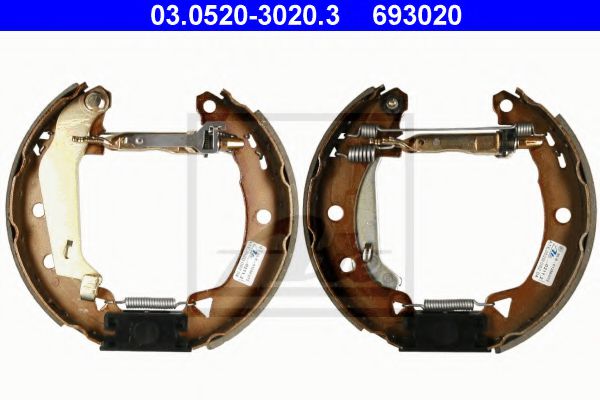 ATE 03052030203 Ремкомплект барабанных колодок для RENAULT EXTRA