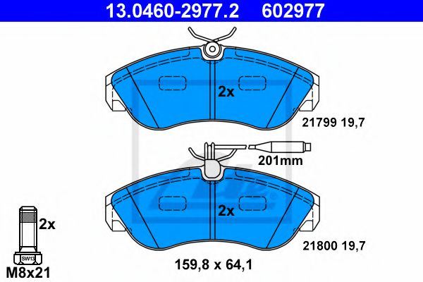 ATE 13046029772 Тормозные колодки ATE для FIAT