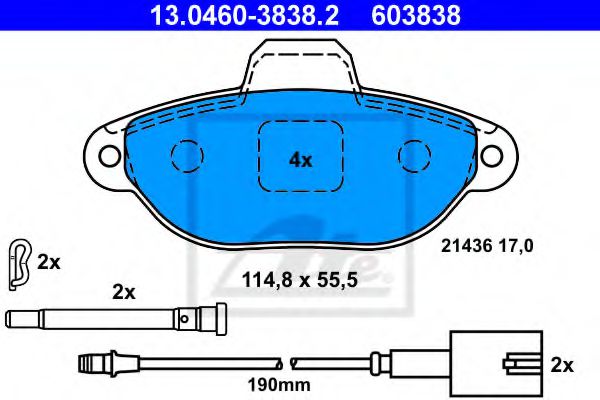 ATE 13046038382 Тормозные колодки ATE для FORD