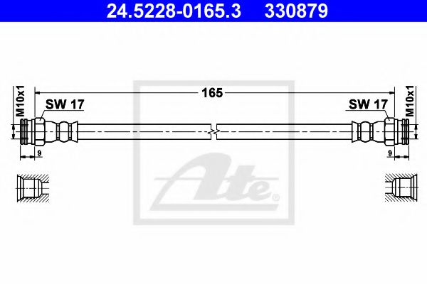 ATE 24522801653 Тормозной шланг для FORD KA