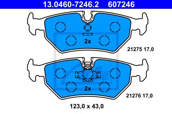 ATE 13046072462 Тормозные колодки для JAGUAR XJSC