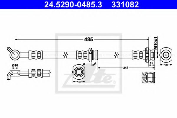 ATE 24529004853 Тормозной шланг для NISSAN X-TRAIL