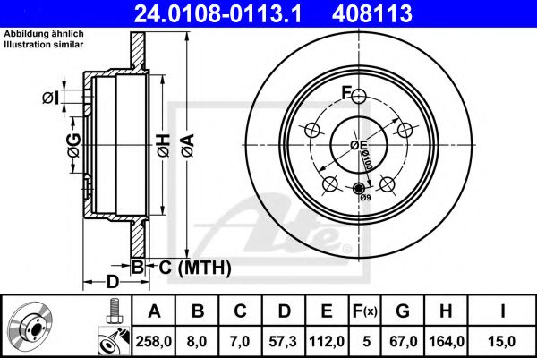 ATE 24010801131 Тормозные диски для MERCEDES-BENZ B-CLASS