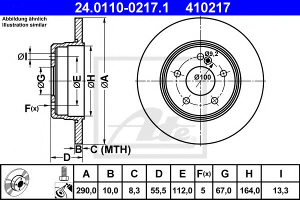 ATE 24011002171 Тормозные диски для MERCEDES-BENZ CLC-CLASS