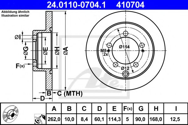 ATE 24011007041 Тормозные диски для MITSUBISHI SPACE RUNNER (N6W)