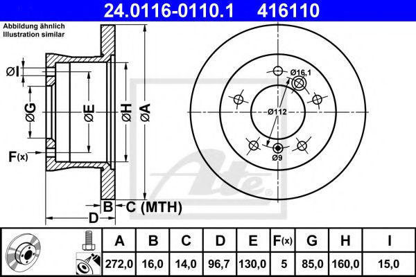 ATE 24011601101 Тормозные диски для MERCEDES-BENZ G-CLASS