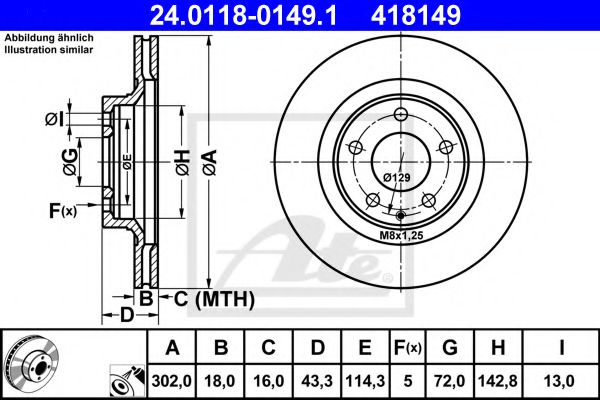 ATE 24011801491 Тормозные диски для MAZDA RX-8