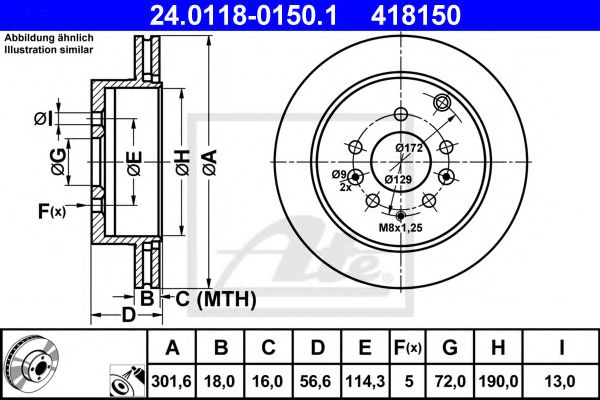 ATE 24011801501 Тормозные диски для MAZDA CX-7