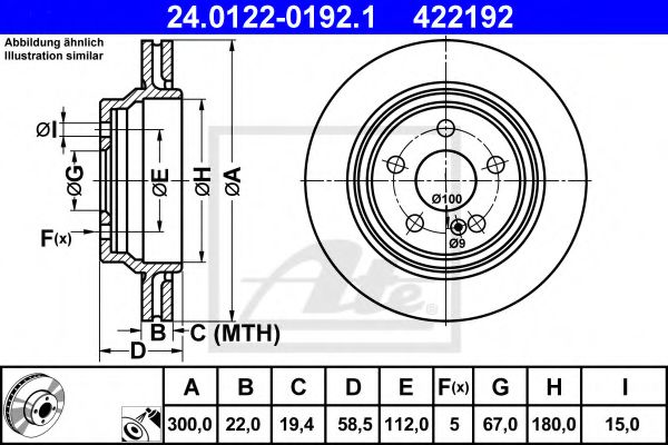 ATE 24012201921 Тормозные диски для MERCEDES-BENZ CL-CLASS