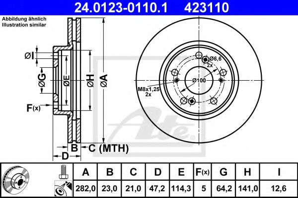 ATE 24012301101 Тормозные диски для HONDA FR-V