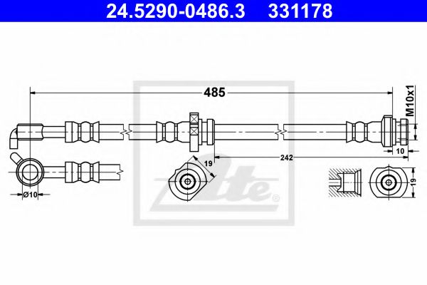 ATE 24529004863 Тормозной шланг для NISSAN X-TRAIL