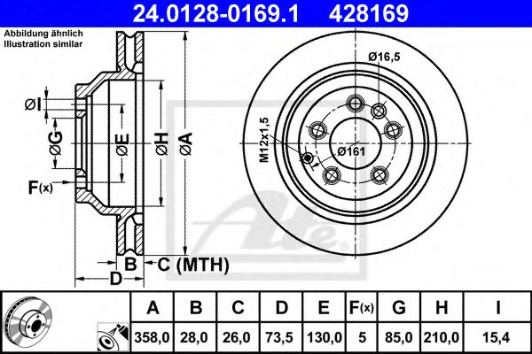 ATE 24012801691 Тормозные диски для AUDI Q7