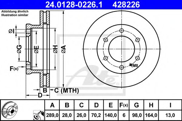 ATE 24012802261 Тормозные диски для MAZDA BT-50
